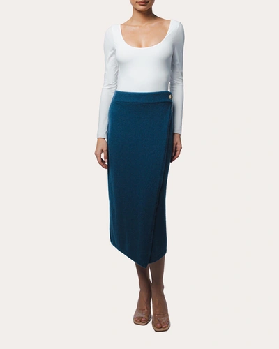 Shop Santicler Women's Mila Cashmere Wrap Skirt In Blue