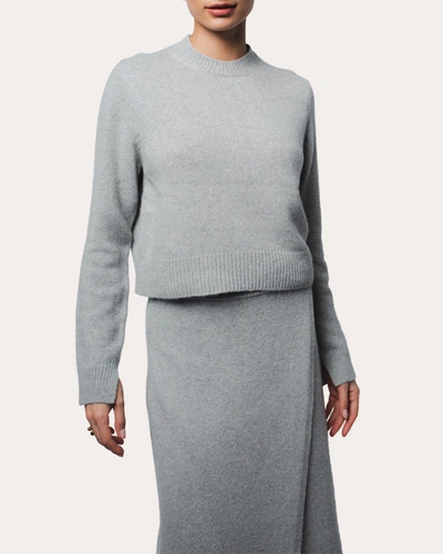 Shop Santicler Women's Zoe Cropped Cashmere Pullover In Grey