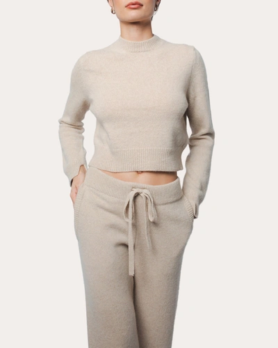 Shop Santicler Women's Zoe Cropped Cashmere Pullover In Neutrals