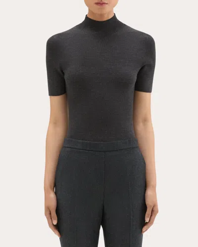 Shop Theory Women's Leenda Turtleneck Sweater In Mink/dark Charcoal