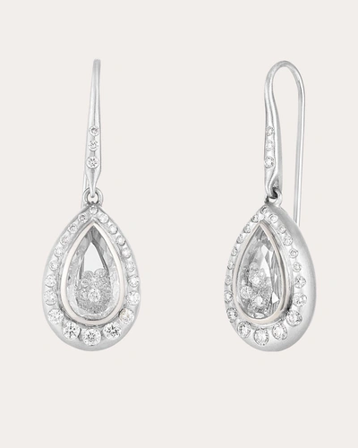Moritz Glik Women's Pingo 18k Gold Crystal And Diamond Pavé Shaker Earrings In Silver