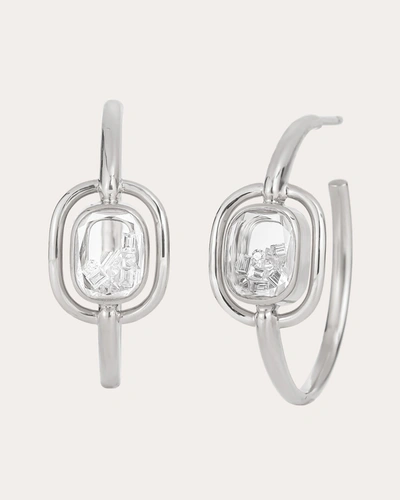 Shop Moritz Glik Women's Elo 25 Shaker Hoop Earrings In Silver