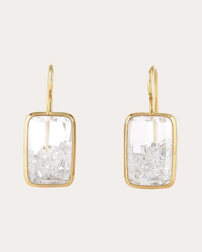 Moritz Glik Women's Petite Ten Fourteen 18k Gold Crystal And Diamond Shaker Earrings In White