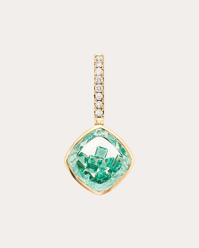 Shop Moritz Glik Women's Naipe Emerald Cushion-cut Charm In Green