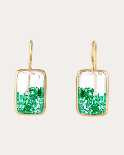 Shop Moritz Glik Women's Ten Fourteen Petite Emerald Drop Earrings In Green
