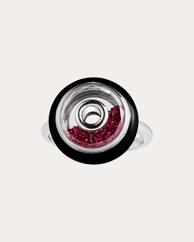 Shop Moritz Glik Women's Roda Enamel Ruby Ring In Pink