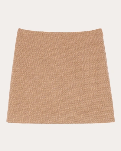 Shop Theory Women's Tweed High-waist Mini Skirt In Brown