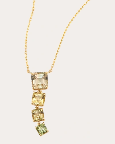 Shop Yi Collection Women's Tourmaline Links Pendant Necklace In Yellow
