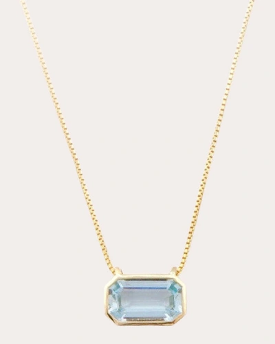 Shop Yi Collection Women's Aquamarine Nouveau Pendant Necklace In Blue