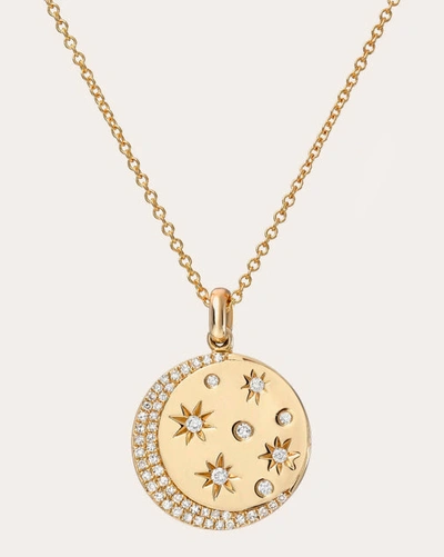 Shop Zoe Lev Women's Diamond Celestial Pendant Necklace In Gold