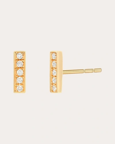 Shop Zoe Lev Women's Diamond Bar Stud Earrings In Gold