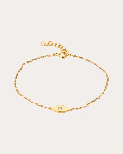 Shop Zoe Lev Women's Diamond Evil Eye Bracelet In Gold