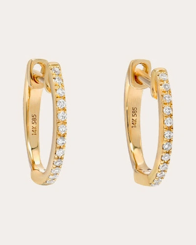 Shop Zoe Lev Women's Diamond Huggie Earrings In Gold