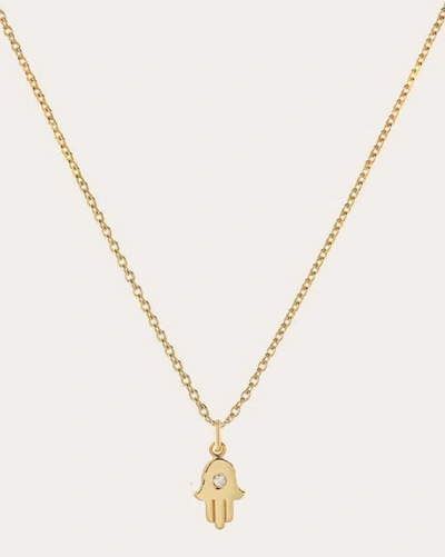 Shop Zoe Lev Women's Diamond Hamsa Pendant Necklace In Gold