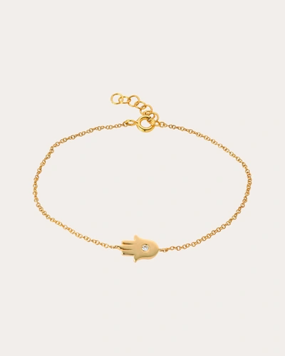 Shop Zoe Lev Women's Diamond Hamsa Bracelet In Gold