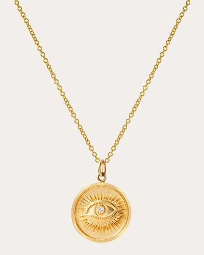 Shop Zoe Lev Women's Diamond Eye Medallion Necklace In Gold