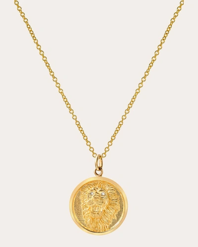 Shop Zoe Lev Women's Diamond Lion Medallion Necklace In Gold