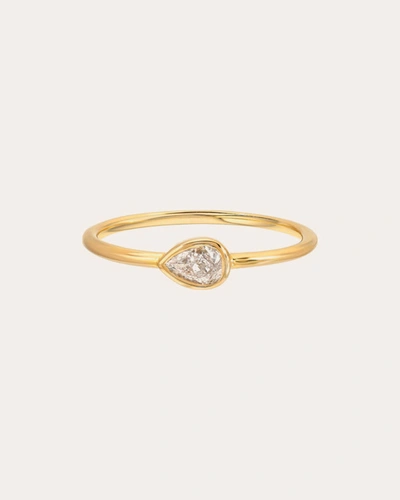 Shop Zoe Lev Women's Diamond Pear Ring In Gold