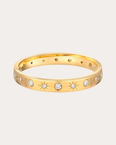 Zoe Lev 14k Yellow Gold Diamond Starburst Ring In Gold