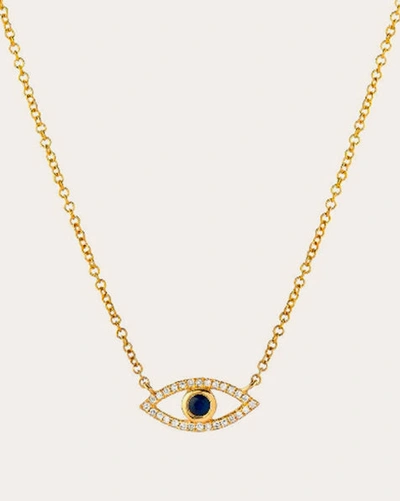 Shop Zoe Lev Women's Diamond & Sapphire Evil Eye Pendant Necklace In Gold