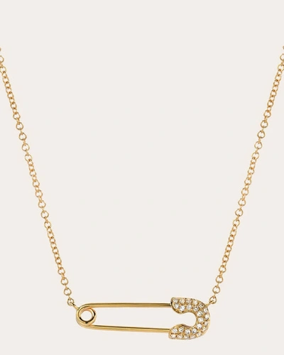 Shop Zoe Lev Women's Diamond Safety Pin Pendant Necklace In Gold