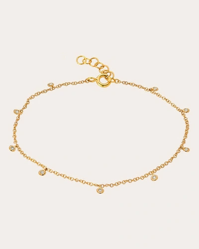 Shop Zoe Lev Women's Bezel- Set Diamond Station Anklet In Gold