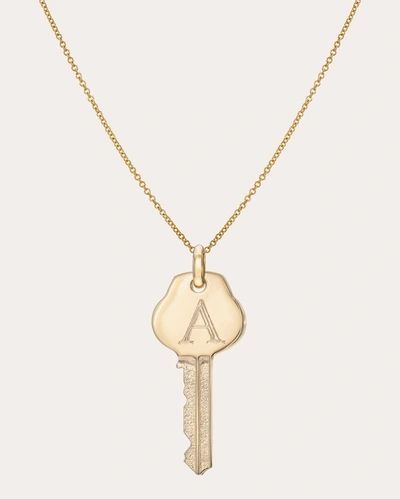 Shop Zoe Lev Women's Initial Key Pendant Necklace In Black