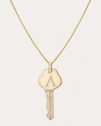 Zoe Lev Women's Key 14k Gold Initial Pendant Necklace In Black