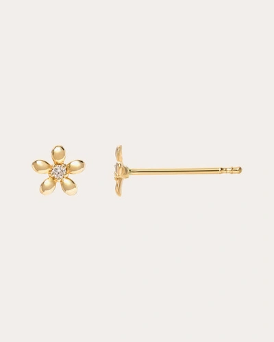 Shop Zoe Lev Women's Diamond Flower Stud Earrings In Gold