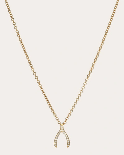 Zoe Lev Women's Mini Wishbone 14k Gold Diamond Pendant Necklace In Gold