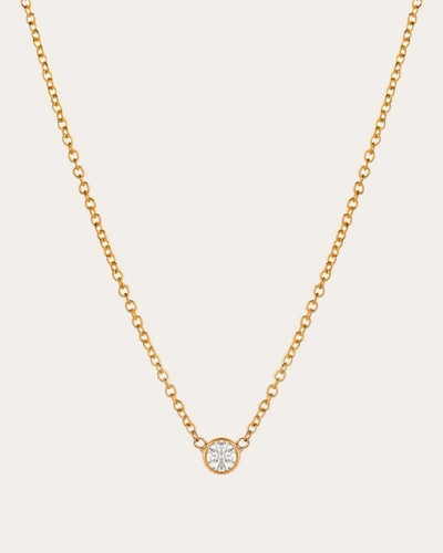 Shop Zoe Lev Women's Small Bezel-set Diamond Necklace In Gold
