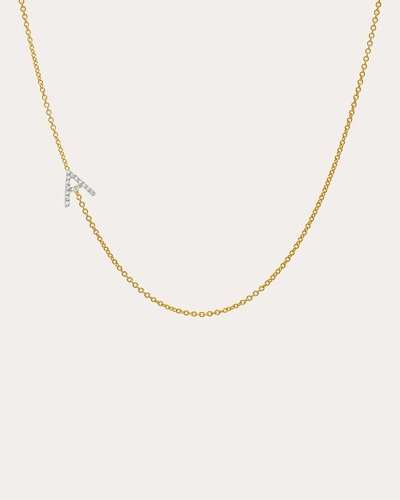 Shop Zoe Lev Women's Asymmetrical Diamond Initial Necklace In Black