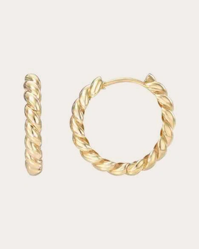 Shop Zoe Lev Women's Twist Huggie Earrings In Gold