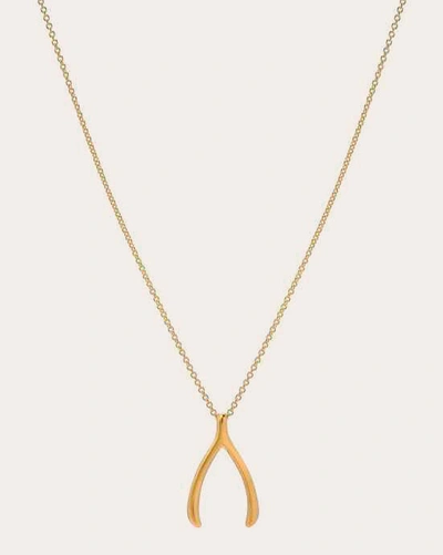 Shop Zoe Lev Women's Wishbone Pendant Necklace In Gold