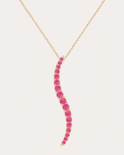 Shop Natori Women's Sapphire Brush Stroke Shangri-la Pendant Necklace In Pink
