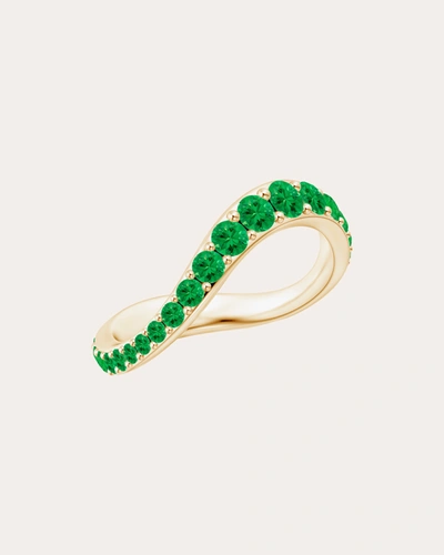 Shop Natori Women's Tsavorite Brush Stroke Shangri-la Eternity Ring In Green