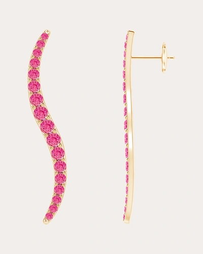 Shop Natori Women's Sapphire Brush Stroke Shangri-la Stud Earrings In Pink