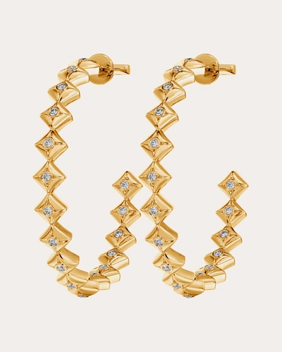 Shop De Beers Forevermark Women's Icon Hoop Earrings In Gold
