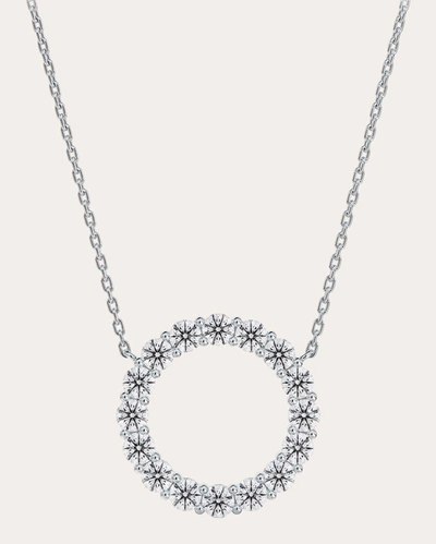 Shop De Beers Forevermark Women's Diamond Circle Pendant Necklace In Silver