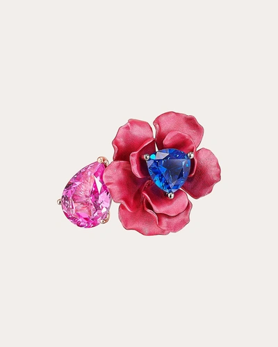 Shop Anabela Chan Women's Fuschia Sapphire Bloom Ring In Pink