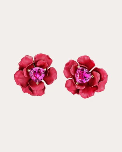 Shop Anabela Chan Women's Ruby Rose Stud Earrings In Red