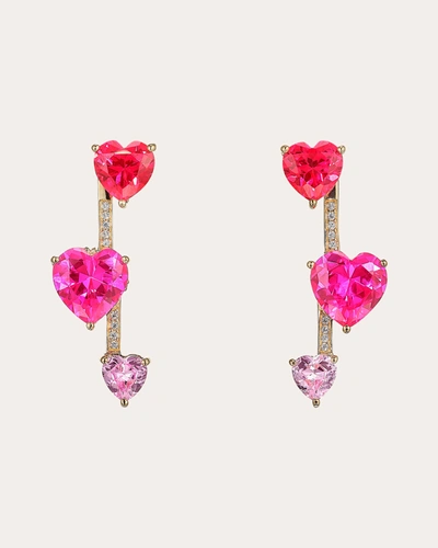 Shop Anabela Chan Women's Convertible Ruby Heart Pendulum Earrings In Red