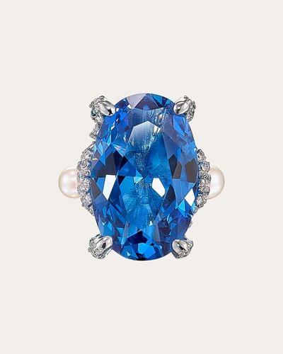 Shop Anabela Chan Women's Aqua Mermaid Ring In Blue