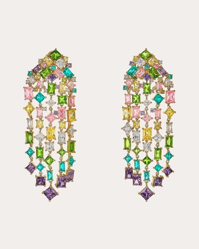 Shop Anabela Chan Women's Rainbow Cascade Earrings In Green