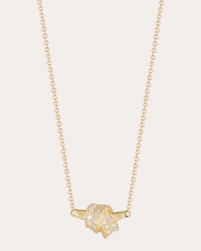 Shop Carelle Women's Diamond Knotted Pendant Necklace In Gold