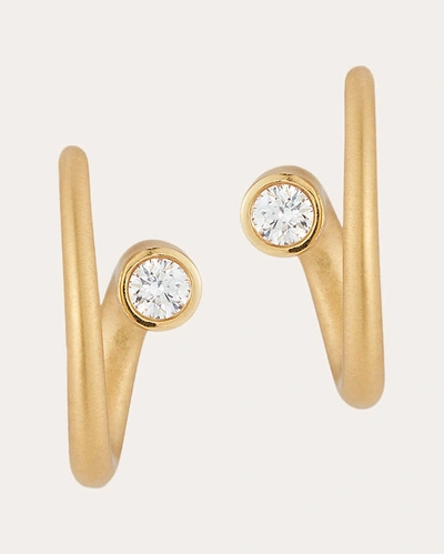 Shop Carelle Women's Diamond Whirl Mini Hoop Earrings In Gold