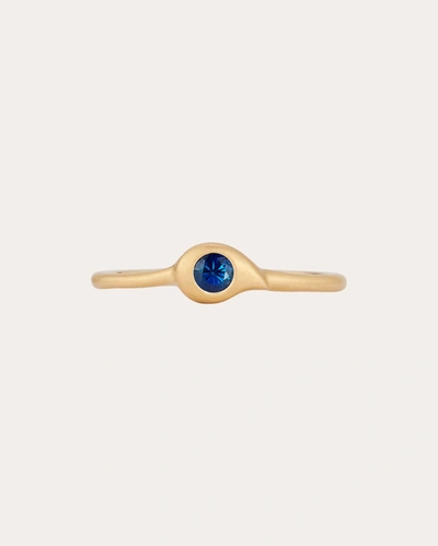 Shop Carelle Women's Sapphire Brushstroke Ring In Gold