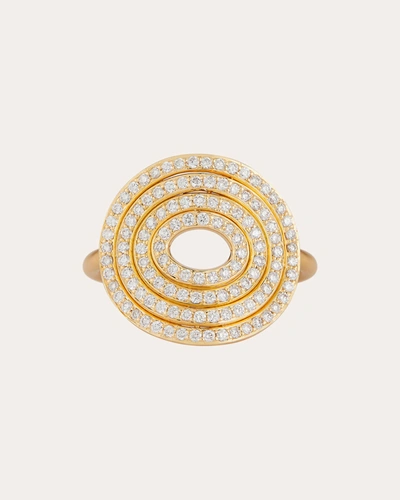Shop Carelle Women's Diamond Spiralli Quad Ring In Gold