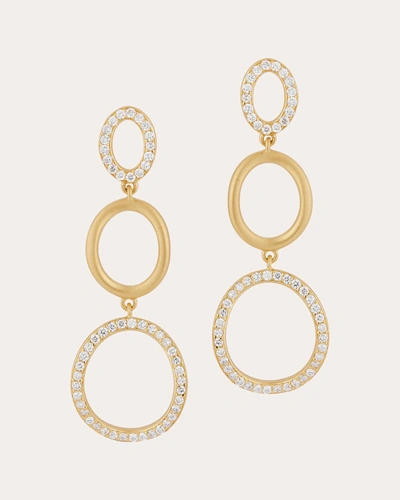 Shop Carelle Women's Diamond Spiralli Drop Earrings In Gold