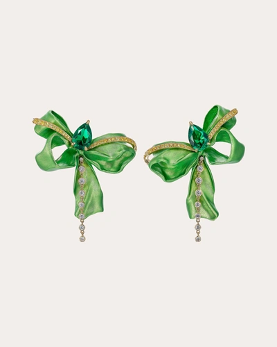 Shop Anabela Chan Women's Emerald Cupid's Bow Earrings In Green
